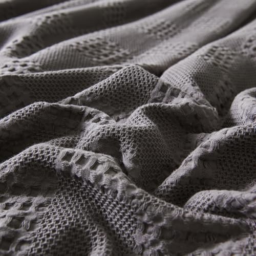 LGYKUMEG 100% Cotton Waffle Weave Throw Blanket,Breathable and Soft, Waffle Weave Throw Blanket for Office,Dark Gray,100 x 150 cm / 39 x 59 inch - color: Dark Gray, size: Throw 39x59 inch