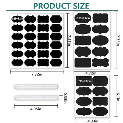 244pcs Chalkboard Labels with 2 Chalk Marker Removable Labels | Erasable Reusable labels for Jars, Craft Rooms,Storage, Pantry Containers and Storage Bin Organize Your Home Kitchen
