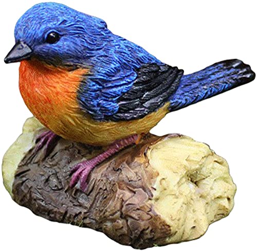 Bird Statue Resin Bird Figurines Animal Ornament for Home Office Wedding Party Table Decoration - Blue