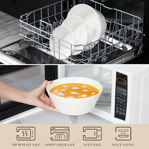 MALACASA White Serving Bowls Set of 3, Ceramic Mixing Bowl for Kitchen | 105/60/35 OZ Bowls for Family Salad, Soup, Pho and Fruit, Microwave & Dishwasher Safe, Series REGULAR - size: 35oz/60oz/105oz(3pcs)