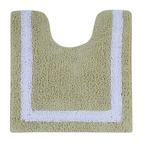 Better Trends Toilet Rugs U Shaped 100% Contour Bathroom Rugs Sage & White 20" x 20" Extra Soft & Thick, Water Absorbent, Reversible, Machine Washable, Tufted Bath Mats Hotel Collection - color: Sage & White, size: 1'8" x 1'8" (20" x 20")