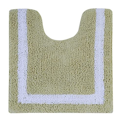 Better Trends Toilet Rugs U Shaped 100% Contour Bathroom Rugs Sage & White 20" x 20" Extra Soft & Thick, Water Absorbent, Reversible, Machine Washable, Tufted Bath Mats Hotel Collection - color: Sage & White, size: 1'8" x 1'8" (20" x 20")