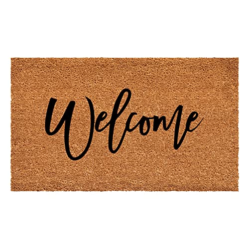 Calloway Mills Cursive Welcome Doormat, 36" x 72" - color: Black, size: 3' x 6' (Rectangular)