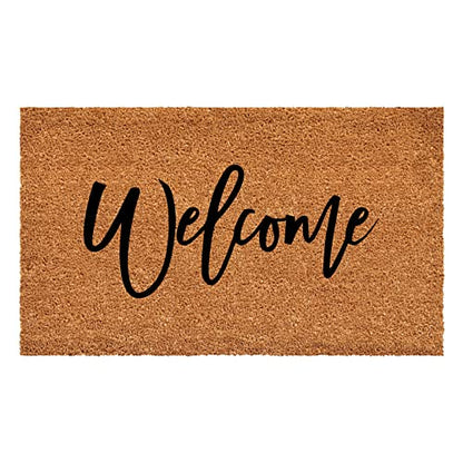 Calloway Mills Cursive Welcome Doormat, 36" x 72" - color: Black, size: 3' x 6' (Rectangular)