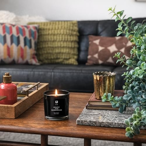 Lulu Candles | Jasmine, Oud & Sandalwood | Luxury Scented Soy Jar Candle | Hand Poured in The USA | Highly Scented & Long Lasting (9 Oz.) - size: 9 Oz.