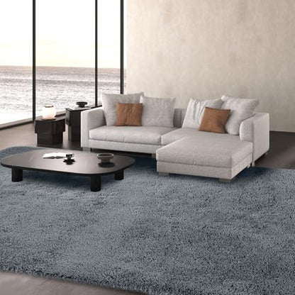 10x14 Area Rug Living Room - Fluffy Gray Soft Non-Slip Carpet | 10x14 Extra Large - 88% Love Its Softness. Elegant Gray Charm. Fluffy Comfort Non-Slip Backing Perfect 4-6 Movie Nights - color: Grey, size: 10' x 14' (Rectangular)