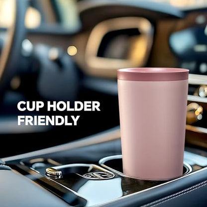 Ideus 17 oz Travel Coffee Mug, Double Wall Vacuum Stainless Steel Insulated Coffee Tumbler With Lid, Splash-Proof & Cup Holder Friendly, Keeps Drinks Hot/Cold, Dishwasher Safe, Blush - color: Blush