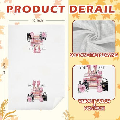 SPBL&L Pink and Black Bathroom Accessories - Set of 2, 16x24 inches Hand Towels for Women and Girly Bathrooms - color: Bathroom-you Are