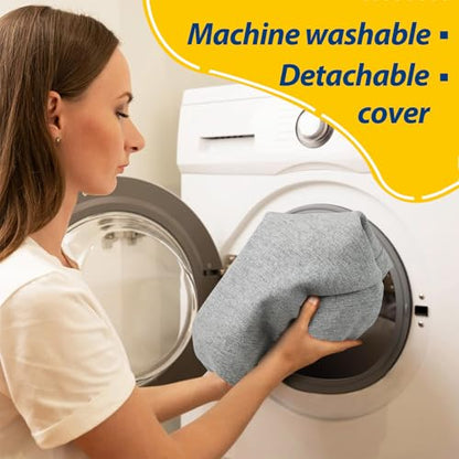 AAAAAcessories D-Shaped Chair Cushions, 2" Thick Dining Chair Pads with Ties and Removable, Machine-Washable Cover, 17" x 16", Set of 4, Light Gray - color: Light Gray, size: 4 Count(Pack of 1)