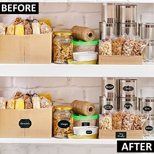 Chalkboard Labels for Jars, 162pcs Waterproof Reusable Stickers with Marker | 12 Shapes & 3 Sizes Chalk Sticker Labels for Jars & Containers, Easy-Wipe Labels Include Erasable Liquid Chalk Marker & Cloth - style: 162 Labels - 12 Shapes & 3 Sizes