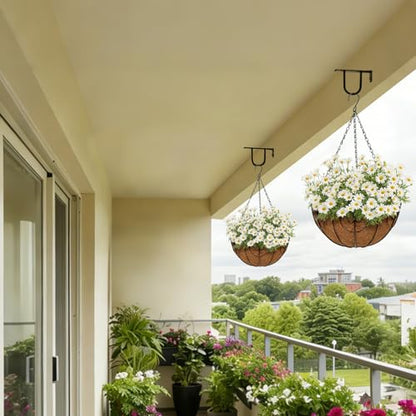 12 inch Metal Hanging Baskets for Plants Outdoor, 2 Pack Metal Wire Hanging Basket Planter with Coco Liner Flower Pots for Indoor Outdoor Garden Porch Patio, Heart-Shaped - size: 12" x 2 Pack, style: Heart