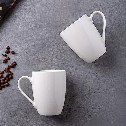 GBHOME 12 OZ Off White Coffee Mugs, Porcelain Bulk Coffee Mugs with Large Handle for Man, Woman, Light Weight Coffee Mugs Set of 4 for Latte/Cappuccino/Cocoa/Milk, Dishwasher & Microwave Safe | Classic COffee Mugs for Home,Office&Restaurant,Tea/Espresso/C