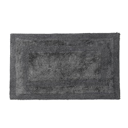 Akiko 100% Cotton Bath Mat, Soft Plush Reversible Bathroom Rug 20x32 Grey | Bath Mats for Bathroom Absorbent Quick Dry Anti-Skid Machine Washable Bath Mats for Bathroom Shower Bathtub - color: Charcoal