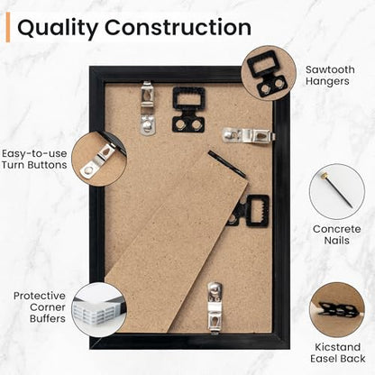 4x6 inch Picture Frame, 4x6 Photo Frames with 3.5x5 Removable Mat - High Definition Plexiglass - Vertical and Horizontal Display - Wall Hanging Frame - Black, 12 Pack - color: Black, size: 4x6, 12P