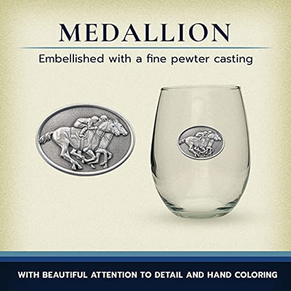 Heritage Pewter By a Nose Stemless Glass Goblets – Set of 2 | 15 OZ Goblet Wine Glasses | Expertly Crafted Pewter Glass - style: By a Nose