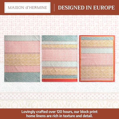 Maison d' Hermine Kitchen Towels Set of 3, 100% Cotton | Reusable, 27.50" x 20" - color: 005 - Provence