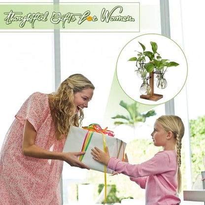 Plants Propagation Stations Bulb Glass Propagation Birthday Gift for Women | Garden Plant Lovers - 4 Bulb - color: Gray