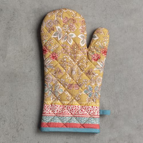 Maison d'Hermine Oven Gloves 100% Cotton Oven Mitt (7" x 13", Pack of 1) | With Loop Heat Resistant BBQ Cooking Gloves Baking Grilling Kitchen Handling Hot Pans Spring Summer - Marquise - color: 001 - Marquise, size: 7.5" x 13" (Oven Mitt)