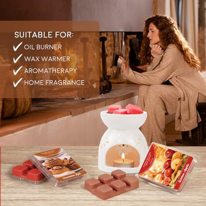 SCENTORINI Wax Melts, Wax Cubes, 4 Cinnamon Roll & 4 Golden Apple Scent | Fall Scent Strong Scent Candle Wax Tarts, Scented Wax Melts for Warmer, Home Fragrances - size: 4 Cinnamon Roll & 4 Golden Apple