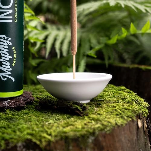 Murphy's Naturals Stoneware Incense Stick Holder, Cloud White, 4.5" | 4.5" ceramic incense ash catcher for outdoor use; fits Murphy's Naturals incense sticks (sold separately) - size: 1 Pack
