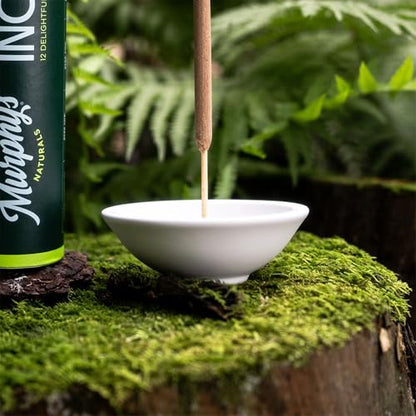 Murphy's Naturals Stoneware Incense Stick Holder, Cloud White, 4.5" | 4.5" ceramic incense ash catcher for outdoor use; fits Murphy's Naturals incense sticks (sold separately) - size: 1 Pack