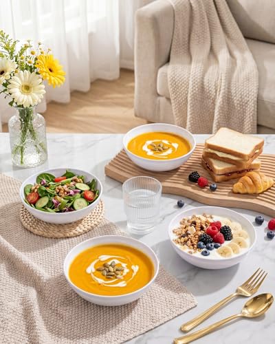 bUCLA 50Pack 12oz White Plastic Bowls - Disposable White Plastic Salsa Bowls Premium Heavy Duty - Ideal for Wedding &Party - color: White, size: 10oz