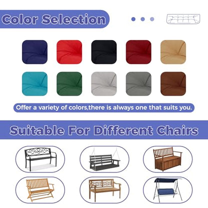 Outdoor Bench Cushions Light Grey Waterproof Tufted Overstuffed Bench Cushions with Ties for Swing Loveseats Patio Indoor Funiture 51x 20 - color: Light Grey
