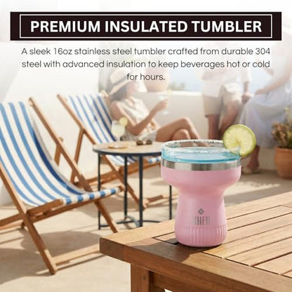 Double Wall Insulated Margarita Tumbler, Cocktail Cup Cherry Blossom, 16 oz | Keeps Drinks Cold 12+ Hours, Shatterproof, Portable, Travel Friendly Perfect for Margaritas, Martinis, Cocktails & Mix Drinks - color: Cherry Blossoms