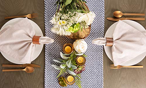 DII Woven Basics Collection 100% Cotton Knit Table Runner, 15x72, French Blue - color: French Blue, size: 15x72"