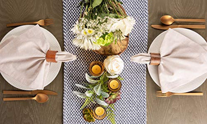 DII Woven Basics Collection 100% Cotton Knit Table Runner, 15x72, French Blue - color: French Blue, size: 15x72"
