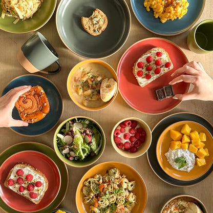 Mora Ceramic Artisan Matte Dinner Plates Set of 6, 10 inch Dish Set - Microwave, Oven, and Dishwasher Safe, Scratch Resistant, Modern Rustic Dinnerware- Kitchen Porcelain Serving Dishes - color: Artisan Matte