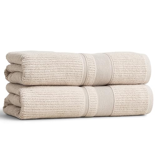 Douro Bath Towels 2 Pack, 54.25 x 26.5 in, Clay | 100% Cotton Bath Towels Set, Large Soft Absorbent Spa Towels, Made in Portugal, Quick-dry Towel, 550g GSM - color: Clay, size: Bath Towels (54.25in x 26.5in)