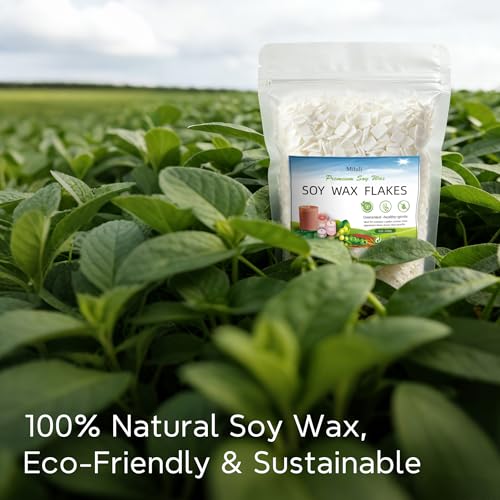Miluli 100% Natural Soy Wax Flakes for Candle Making, Pure Candle Wax Bulk, Paraffin-Free DIY Crafts Supplies, Clean Burning 1 LBS