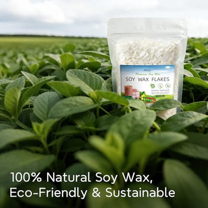 Miluli 100% Natural Soy Wax Flakes for Candle Making, Pure Candle Wax Bulk, Paraffin-Free DIY Crafts Supplies, Clean Burning 1 LBS