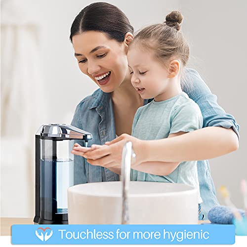 Secura 17oz Automatic Liquid Soap Dispenser, Touchless Battery Operated Hand Soap Dispenser with Adjustable Soap Dispensing Volume Control Dial, Personal Care Dispenser (Silver) - color: Silver, size: 500ml