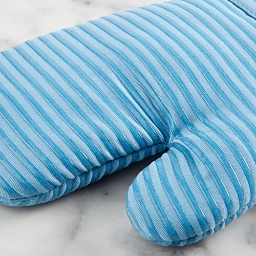 KitchenAid Quilted Cotton Terry Cloth Oven Mitt, Pot Holder, Kitchen Towel 4-Pack Set, Heat Resistant, Silicone Grip, Gift Set, Blue Velvet, 16"x26", 7"x13" & 7"x10" - color: Blue Velvet