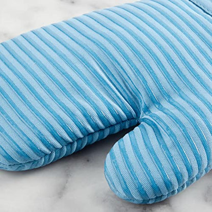 KitchenAid Quilted Cotton Terry Cloth Oven Mitt, Pot Holder, Kitchen Towel 4-Pack Set, Heat Resistant, Silicone Grip, Gift Set, Blue Velvet, 16"x26", 7"x13" & 7"x10" - color: Blue Velvet