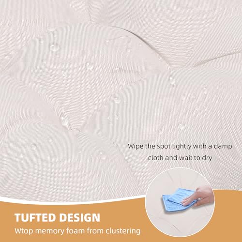 RACE LEAF Chair Cushions for Dining Chairs 4 Pack, Memory Foam Kitchen Chair Pads with Ties and Non-Slip Backing, Indoor Seat Cushions Tufted 15.5" X 15.5" Beige - color: Beige