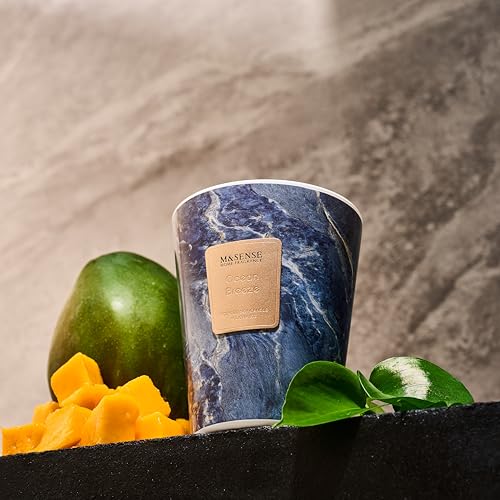 M&SENSE Ocean Breeze Scented Soy Candle, 3 Wick Highly Scented 14.1 Oz 75H, Aromatherapy Christmas Gift for Women and Men - color: Ocean Breeze, size: Medium