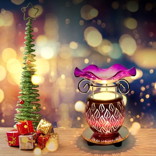 Electric Scented Wax Warmer with Auto Off Timer - Candle Wax Melt Fragrance Burner (Candlelight-Purple) - color: Candlelight-purple