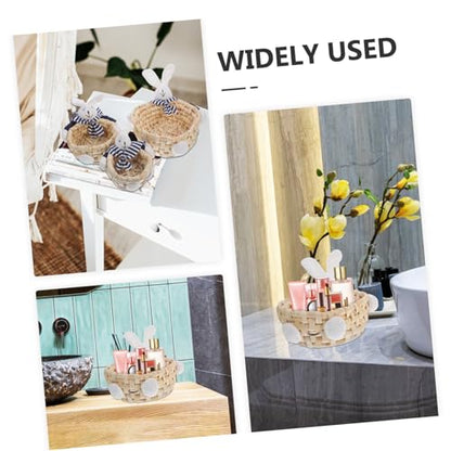 Alipis 3pcs Handmade Woven Straw Storage Decorative Nesting Containers for Easter Decor Crafted from Natural Straw for Organizing