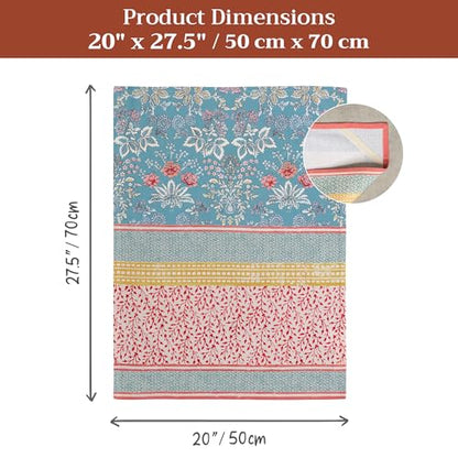Maison d' Hermine Kitchen Towels Set of 3 Reusable 100% Cotton 27.50" x 20" | Cloth Tea Dish Towels Absorbent with Hanging Loop for Kitchen Dining Party Wedding Hotel Home Spring Summer - Marquise - color: 001 - Marquise