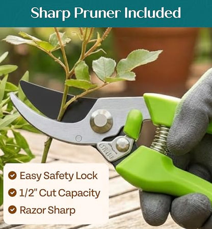 Heavy Duty Gardening Tools - Gardening Gifts for Women, Men, Mom, Dad - Durable, Ergonomic Garden Tools Set (Green) - style: Standard