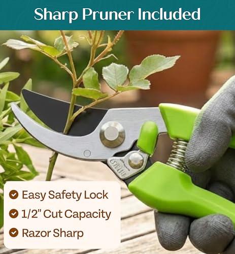 Heavy Duty Gardening Tools - Gardening Gifts for Women, Men, Mom, Dad - Durable, Ergonomic Garden Tools Set (Green with Potting Mat) - style: Standard (Potting Mat Included)