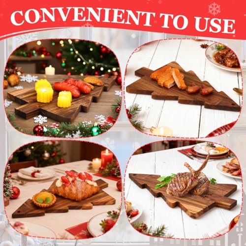 Zerodeko 1pc Christmas Tree Shaped Cutting Board, Wooden Charcuterie Platter Cheese Tray, Fruit And Vegetable Serving Board, 14. 93x9. 43x0. 59inch