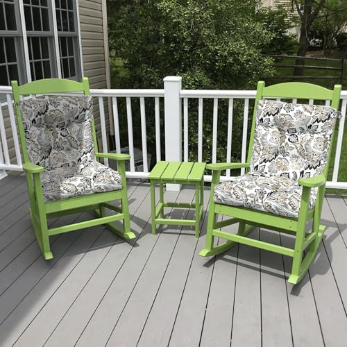 LVTXIII Outdoor Tufted Low Back Cushions Set of 2 Patio Seasonal Replacement Rocking Chair Cushion with Ties, Solid Seat and Back Chair Cushion, 42 L x 21W, Dailey Tan - color: Dailey Tan, size: 42x21x4