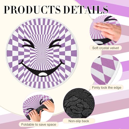 12 Pcs Carpet Circle Seats, 15 Inch Round Classroom Rug, Non Slip Corner Floor Cushion Mat, Circle Time Rug for Living Room, Learning, Playing Areas, Story Time, Group Activity(Happy Face) - style: Happy Face