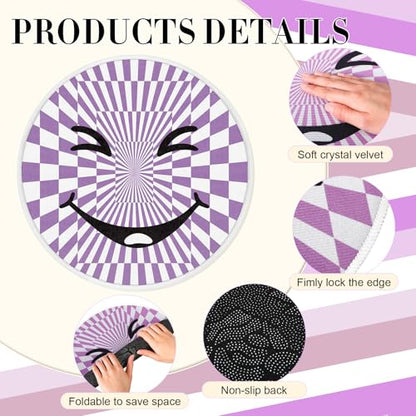 12 Pcs Carpet Circle Seats, 15 Inch Round Classroom Rug, Non Slip Corner Floor Cushion Mat, Circle Time Rug for Living Room, Learning, Playing Areas, Story Time, Group Activity(Happy Face) - style: Happy Face