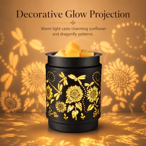 Sunflower Wax Melt Warmer Metal Wax Warmer for Scented Wax | Electric Fragrance Candle Oil Burner 2 in 1 Wax Melts as Gifts for Moms Grandma Women Girls - style: sunflower