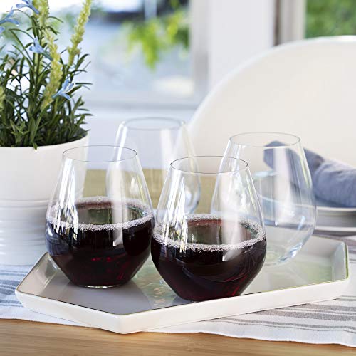 Spiegelau Authentis All Purpose Tumblers, Elegant Crystal Clear Stemless Glasses for Red and White Wines for Housewarming Gifts, Holiday Celebrations, Picnic, Home Bar, 22 oz, Set of 4 - style: XL tumbler